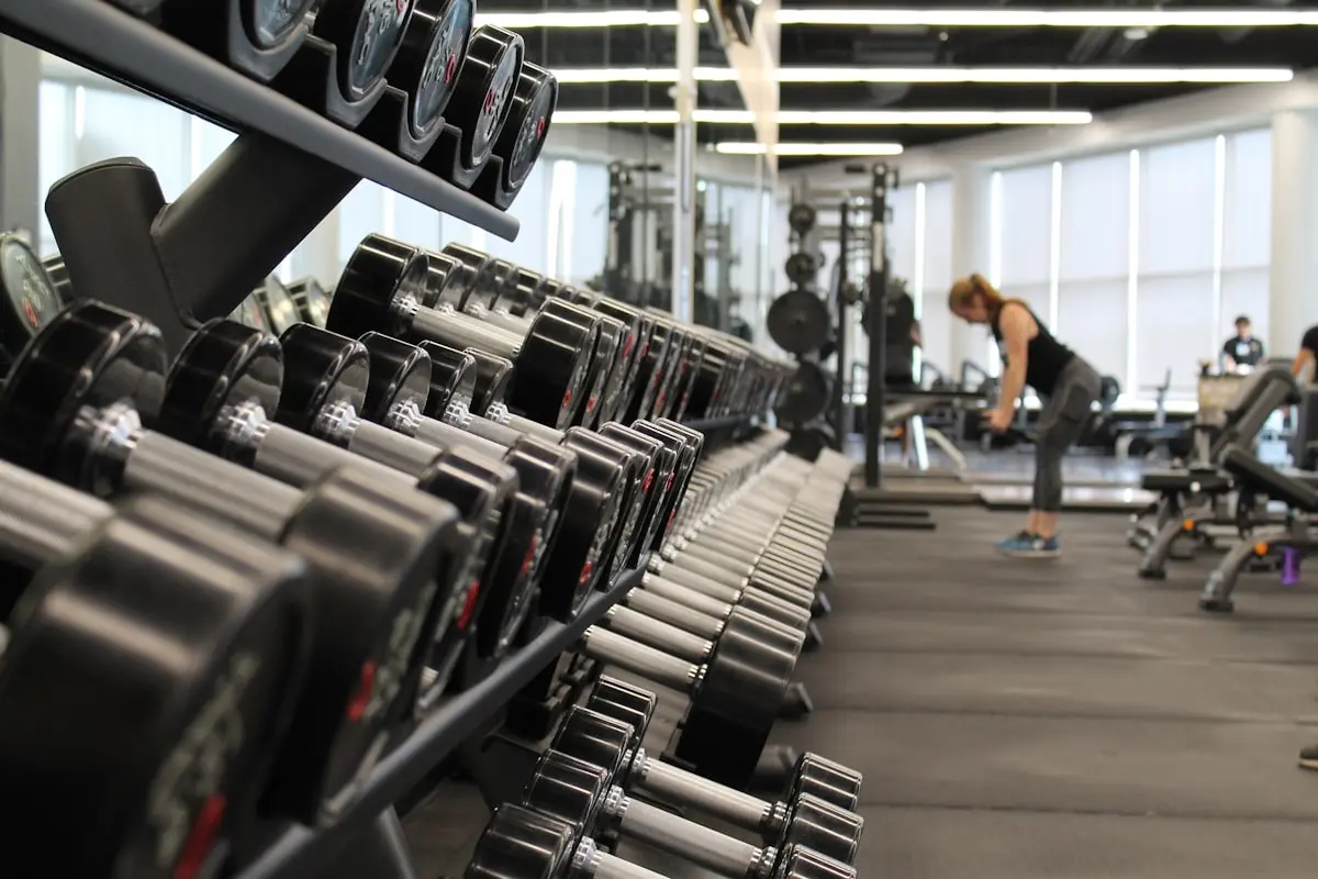 Modern gym interior with fitness equipment - AI-powered workout environment